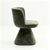 Chaise de salle à manger moderne en chenille avec base conique intégrée, chaise d'appoint avec accoudoirs incurvés, chaise de loisirs pour salle à manger, salon et décoration intérieure