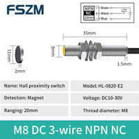 Saklar Proximitas Magnetik M8 M12 M18 M30 10-30V 3-kawat Non-kontak Pnp Npn Sensor Proximitas Magnetik Hall
