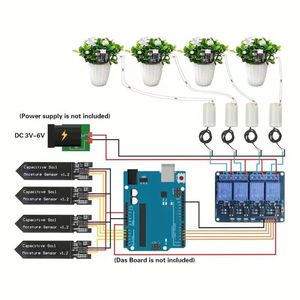 ใช้สำหรับอาร์ดูโน่ ดีไอวาย ระบบรดน้ำอัตโนมัติ โมดูลเซ็นเซอร์ความชื้นในดิน ชุดตรวจจับความชื้น ชุดปั๊มน้ำอัตโนมัติ - Product Image 2