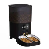 Distributeur automatique de nourriture pour chiens et chats, grande capacité 4,5 L, double bol, en plastique écologique, avec écran LCD, étanche IPX5, Love