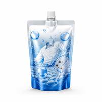 Lessive liquide de voyage en pochette Doypack avec bec verseur, détachant, petit format recharge personnalisé pour hôtel