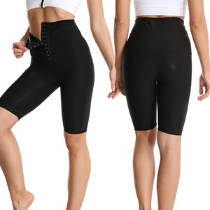 High Waisted Button <b>Down</b> Sports Tights Five Point <b>Pants</b> Running Sweat Inducing Yoga Leggings Black MLXL - Product Image 1