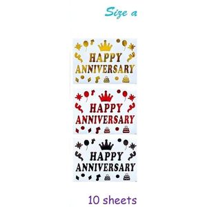 Buon anniversario 12 pezzi fai da te lettere decorazioni in vetro adesivi a palloncino Bobo colore misto per celebrazione personalizzata - Product Image 2