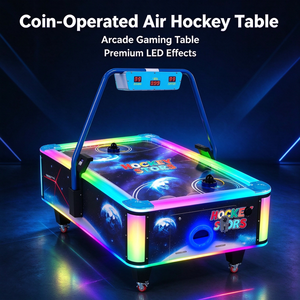 Mesa de Hockey de Aire para Adultos, Máquina de Juego Arcade con Tira de Luces LED, Marcador Digital, para Dos Jugadores, con Ruedas, para Centros Comerciales - Product Image 1