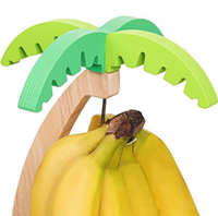 Support de rangement créatif pour fruits en bois massif, présentoir suspendu en fil métallique pour bananes, pour salon et bureau