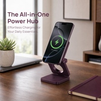 Station de charge sans fil magnétique 3 en 1 OEM 25W pour iPhone 18, chargeur rapide portable pliable, compatible avec la montre Samsung