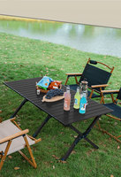 Table de camping pliante moderne en métal carbone avec structure en X, durable, facile à transporter, pour barbecue, repas en plein air, plage et parc