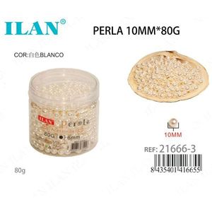 Perle di ilan da 10 mm, 80 g, colore bianco, per la creazione di gioielli - Product Image 3