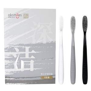 Oksmiles – brosse à dents manuelle à tête longue, à poils souples, pour adultes, paquet de 5, usage familial - Product Image 1