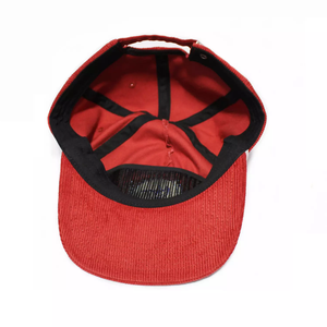 Diseño personalizado barato su propio logotipo en el sombrero de ala plana de pana gorra de correa ajustable de 5 paneles y sombrero clásico con cuerda - Product Image 4