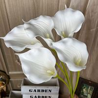 LO-79 Vente en gros de fleurs artificielles Calla Lily blanches de grande taille (78 cm) au toucher réel pour le Nouvel An, les mariages et la décoration de la maison