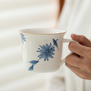 แก้วเซรามิคลายดอกไม้เพ้นท์มือ สไตล์โอเรียนทัล สำหรับใช้ในบ้าน ช่วงบ่าย - Product Image 4