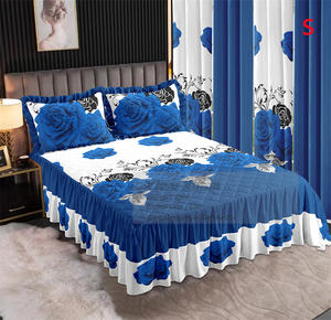 Factory Direct <strong>Sales</strong> <strong>Bedding</strong> <strong>Set</strong> 7pcs Bedskirt Ruffles Quilted Bedsheet Bedskirt <strong>with</strong> <strong>Matching</strong> <strong>Curtains</strong> Pillowcases - Product Image 6