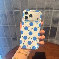 Coques de téléphone mignonnes à pois contrastés avec artisanat IMD, le premier choix des filles pour des coques au design simple.