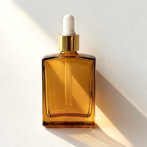 Botellas de Vidrio Ámbar Cuadradas de Lujo de 30 ml, 50 ml y 100 ml con Gotero y Tapa Dorada Oscura para Cosméticos - Product Image 2