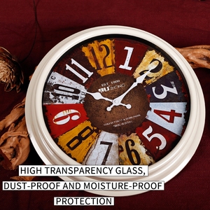 OEM americano antico orologio <span class=keywords><strong>da</strong></span> <span class=keywords><strong>parete</strong></span> al quarzo <span class=keywords><strong>da</strong></span> 16 pollici orologio appeso personalizzato con artistico Design rustico per la decorazione della casa - Product Image 4