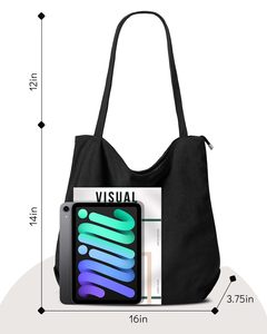 Custom Logo Eco-Friendly Large Shoulder Shopping Duffel <b>Bag</b> Reusable Fashionable Durable <b>Corduroy</b> Canvas Zipper Closure Outdoor - Product Image 2