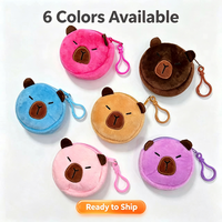 Porte-monnaie rond en peluche personnalisé de 8 cm, mignon et doux, pour femmes, étudiantes, cadeau de fête