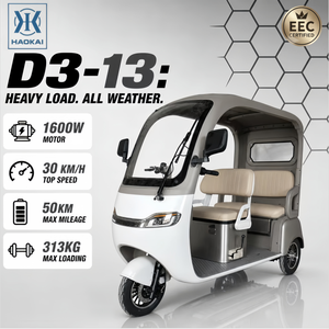 Scooter électrique à <span class=keywords><strong>3</strong></span> roues certifié EEC, cyclomoteur 72V 1600W, tricycle fermé tout temps pour adultes, 50 km d'autonomie en ville, vente en gros - Product Image 1