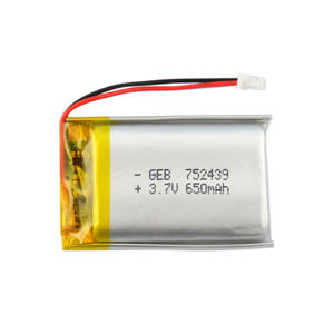 Wholesale customized battery lithium-ion lipo with PCB GEB752439 <span class=keywords><strong>3</strong></span>,7 V 650mAh battery cell for consumer electronics - Product Image 2