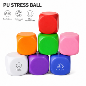 Custom Color Cube Stress Ball Soft PU Foam Square Squeeze <b>Toy</b> for Anxiety Relief Personalized <b>Desk</b> Fidget <b>Toy</b> Bulk Gift - Product Image 1