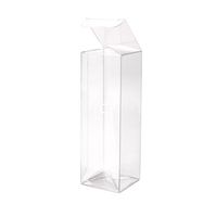 Boîte cadeau transparente en PVC écologique, forme rectangulaire, petite taille, emballage cosmétique certifié ISO, pliable et pratique