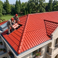Tuile de toit espagnole en PVC R1050, imperméable, isolante thermiquement, anti-corrosion, plaque de toiture PINGYUN, garantie 5 ans, contemporaine