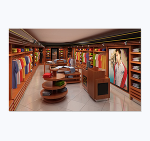 Negozio di abbigliamento interior <span class=keywords><strong>mobili</strong></span> indumento display display isola di legno per i vestiti - Product Image 1