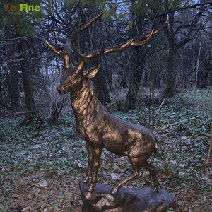 Statues de cerfs en <span class=keywords><strong>bronze</strong></span> <span class=keywords><strong>ou</strong></span> en <span class=keywords><strong>laiton</strong></span> grandeur nature pour décoration extérieure - Product Image 2