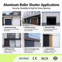 Porte à enroulement en alliage d'aluminium motorisée avec télécommande, isolation phonique en PU, taille personnalisée pour villa, garage résidentiel