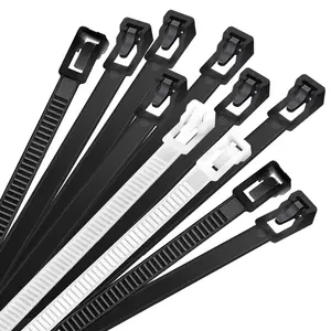 Hot Releasable Cable Ties4.8*200mm Reusable Zip Tie Customized UV Plastic Ties