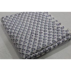 Tissu artisanal indien en coton imprimé à la main, motif floral moderne de Jaipur, pour sacs et rideaux, tissu léger pour robes - Product Image 1