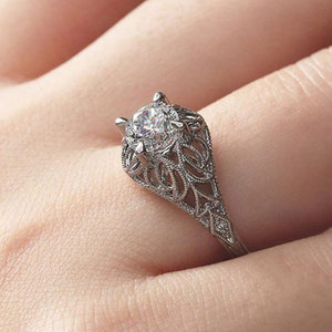 Anello Floreale Traforato per Donne, Elegante Stile Occidentale, Accessorio da Dito per Feste e Matrimoni, Idea Regalo - Product Image 6