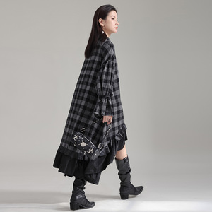 Abbigliamento personalizzato moda donna abbigliamento personalizzato moda abito di lana 2023 inverno nuovo abito camicia irregolare - Product Image 3