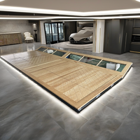 Fabricant Porte de garage moderne Chêne blanc américain Bois massif Perspective Fenêtres Surface finie pour villa