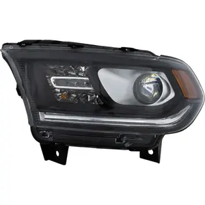 Xenon HID Head Lamp Headlight For Dodge Durango 2014-2019 w/ LED DRL Black Housing OE Replacement Front Lamp 68261182AH