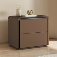 Table de chevet en bois massif et cuir, modèle italien minimaliste haut de gamme, nouveau modèle
