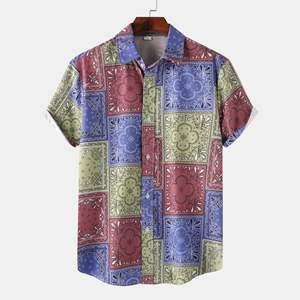 Liquidation Ventes Chemises hawaïennes florales élégantes Chemises décontractées à manches courtes coupe ample, <span class=keywords><strong>chemise</strong></span> de plage respirante pour hommes - Product Image 2