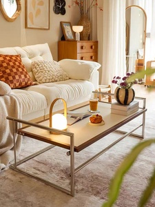 Tavolino da Caffè <span class=keywords><strong>Rio</strong></span> in Stile Mid-Century, Design Pieghevole Due-in-Uno in Ferro, Arredamento per Soggiorno, Ufficio e Casa per Piccoli Appartamenti - Product Image 3