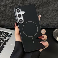 Étui de téléphone magnétique de luxe pour Samsung S26 S25 Ultra S24 Plus S22 S21 S20 A37 Coque en silicone souple antichoc couleur bonbon brillante