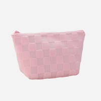 Mode bonbons grand damier hexagonal sac de maquillage étui professionnel fermeture éclair pochette de rangement voyage sac cosmétique étuis pour femmes