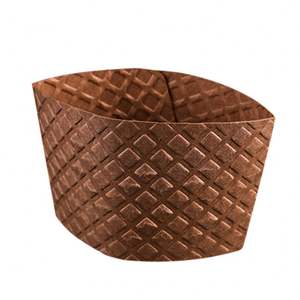 10-24 oz. Manchon de tasse à café personnalisable en kraft naturel gaufré - 1 800/boîte - Product Image 1