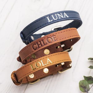 <span class=keywords><strong>Collar</strong></span> de gato de cuero hecho a mano, etiqueta de nombre personalizada Premium, <span class=keywords><strong>Collar</strong></span> suave duradero para interior y exterior, <span class=keywords><strong>Collar</strong></span> de entrenamiento para mascotas caninas - Product Image 6