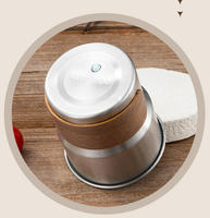 Mug en acier inoxydable écologique, design moderne multicolore, avec couvercle et poignée, pour le café et l'eau