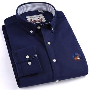 <span class=keywords><strong>Camisas</strong></span> <span class=keywords><strong>Oxford</strong></span> de Manga Larga con Cuello de Botones, de Algodón Puro, Casuales, Lisas, de Buena Calidad para <span class=keywords><strong>Hombre</strong></span> - Product Image 4