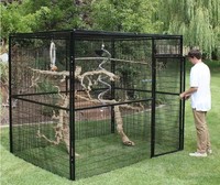 Grand poulailler d'élevage de volailles durable avec revêtement en poudre, cages à perroquets, volière pour oiseaux d'extérieur (XMM251210)
