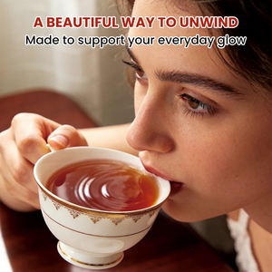 Thé aux herbes favorisant l'éclat : Thé vert avec Rooibos, Calendula, Framboise, Rose – Riche en antioxydants, rafraîchissant, pour la beauté - Product Image 5