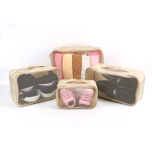 Tela impermeable de tela de 4 piezas de malla de cubo de embalaje de viaje, organizador de bolsa - Product Image 3