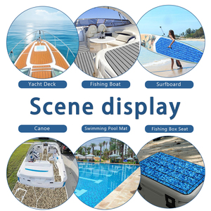 Plancher de bateau moderne en <span class=keywords><strong>mousse</strong></span> EVA bleue, revêtement synthétique imperméable imitation teck pour yacht marin extérieur - Product Image 4