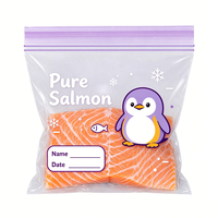 Sacs de conservation réutilisables en LDPE anti-fuite avec fermeture éclair, personnalisables avec logo, à fermeture simple ou double, refermables pour congélateur